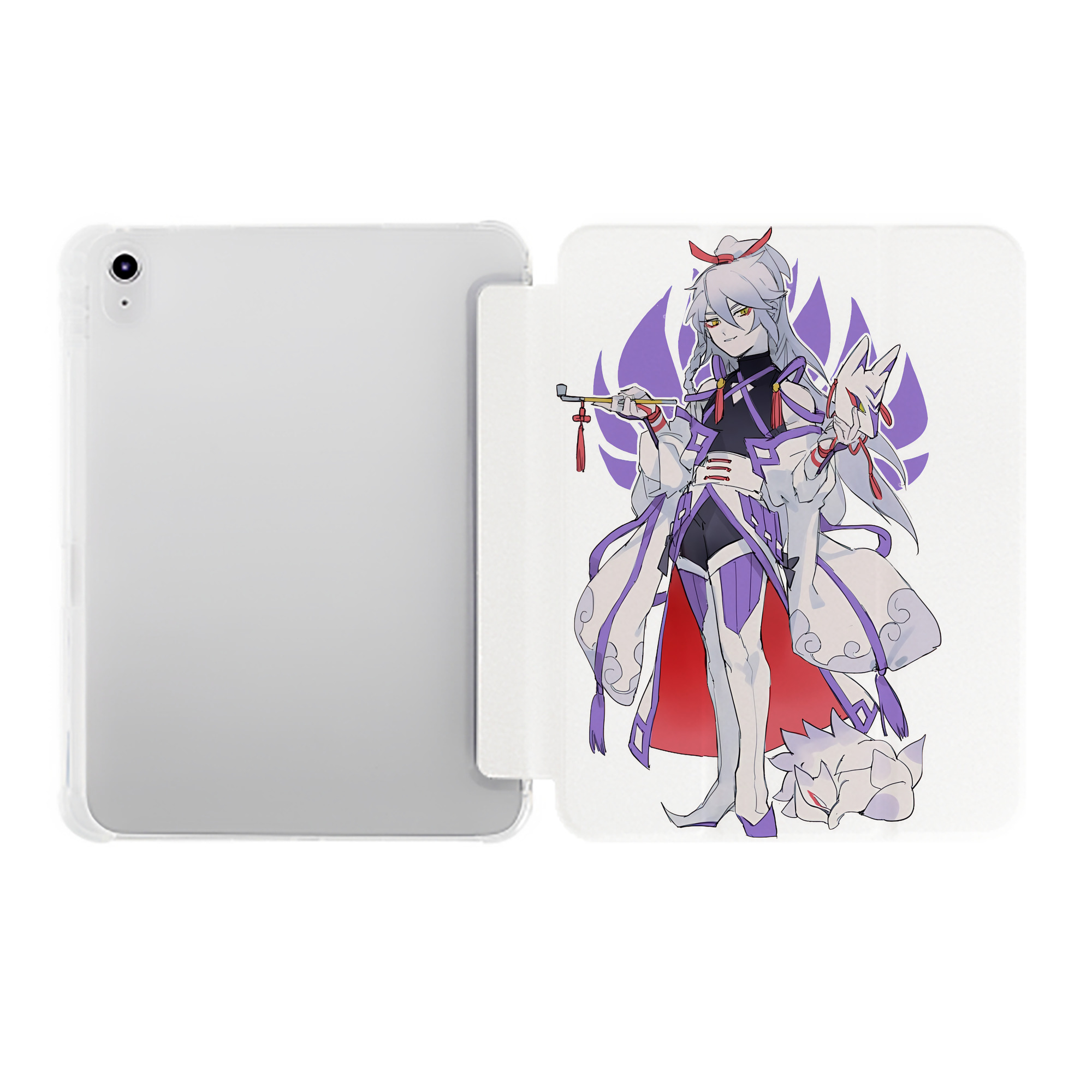 （画像用） 妖怪ウォッチ Yo-kai Watch IPad ケース ペン収納付き 三つ折りスタンド PUレザー×シリコン 対応機種9.5/10.5/10.9インチ